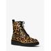 Michael Kors Haskell Leopard Calf Hair Combat Boot Brown 5