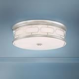 Minka Drum Flush Mount 20" Modern Deco Nickel LED Ceiling Light