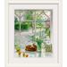 Fleur De Lis Living Yonkers Irises & Sleeping Cat, 1990' by Timothy Easton Painting Print | 28 H x 24 W x 1 D in | Wayfair