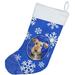 The Holiday Aisle® Winter Snowflakes Christmas Stocking Polyester in Blue | 18 H x 13.5 W in | Wayfair 4B53E11B0F754CB0B06C9B343C5D114C