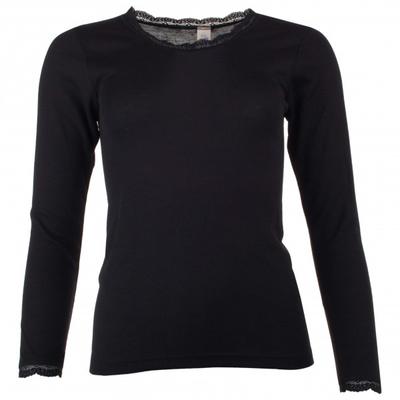 Engel - Women's Shirt L/S mit Spitze - Merinounterwäsche Gr 38/40 schwarz Image