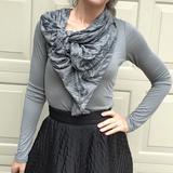 Anthropologie Tops | Deletta Anthropologie Scarf Look Top S M (G2) | Color: Gray/Green | Size: S