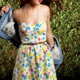 American Eagle Outfitters Dresses | Aeo Neon Floral Sweetheart Summer Dress | Color: Blue/White | Size: 2