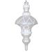 The Holiday Aisle® Candy Glitter Net Top Finial Christmas Ornament Plastic in White | 10 H x 4 W x 4 D in | Wayfair