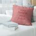 East Urban Home Handwritten Stay Hungry Quote Pillow Cover (No Fill) - Faux Leather/Suede in Red | 16 H x 16 W x 0.5 D in | Wayfair