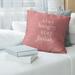 East Urban Home Handwritten Stay Hungry Quote Pillow Cover (No Fill) - Faux Leather/Suede in Red/White | 18 H x 18 W x 0.5 D in | Wayfair