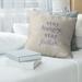 East Urban Home Handwritten Stay Hungry Quote Pillow Cover (No Fill) - Faux Leather/Suede in Indigo | 18 H x 18 W x 0.5 D in | Wayfair
