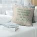 East Urban Home Handwritten True Beauty Quote Pillow Polyester/Polyfill/Leather/Suede in Green | 14 H x 14 W x 3 D in | Wayfair