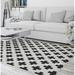 Black/White 108 x 0.08 in Area Rug - Ebern Designs Abdurrahman Geometric Charcoal/White Area Rug Polyester | 108 W x 0.08 D in | Wayfair