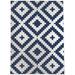 White 36 x 0.08 in Area Rug - Ebern Designs Jamie-Leigh Geometric Navy Blue Area Rug Polyester | 36 W x 0.08 D in | Wayfair