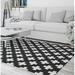 Black/White 96 x 0.08 in Area Rug - Ebern Designs Abdurrahman Geometric Charcoal/White Area Rug Polyester | 96 W x 0.08 D in | Wayfair