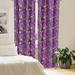 East Urban Home Ambesonne Emoji Window Curtains, Nineties Comic Book Style For Women w/ Cosmetics Stars Lips Hearts On Purple | 63 H in | Wayfair