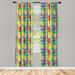 East Urban Home Ambesonne Yoga Window Curtains, Colorful Meditation Pattern w/ Various Poses From Eastern Movement | 63 H in | Wayfair