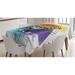 East Urban Home Ambesonne Sketchy Tablecloth, Funny Monkey Animal w/ A Bowtie On Geometric Watercolor Style Backdrop | 60 D in | Wayfair