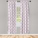 East Urban Home Ambesonne Eiffel Window Curtains, Polka Dot Pattern w/ Sketchy Eiffel Tower & Romantic Hearts | 95 H in | Wayfair