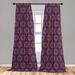 East Urban Home Ambesonne Tribal 2 Panel Curtain Set, Vintage Inspirations Colorful Circles & Stars Composition Retro Design | 95 H in | Wayfair