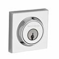 Baldwin Contemporary Single cylinder Square Deadbolt Brass in Gray | 2.5625 H x 2.5625 W x 0.75 D in | Wayfair SCCSD260