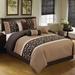 Winston Porter Adelone Modern & Contemporary 7 Piece Comforter Set Polyester/Polyfill/Microfiber in Brown/White | King | Wayfair