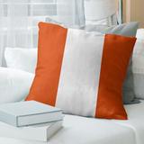 East Urban Home Oregon Corvallis Pillow Polyester/Polyfill/Leather/Suede in Orange/White | 14 H x 14 W x 3 D in | Wayfair