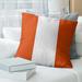 East Urban Home Oregon Corvallis Pillow Polyester/Polyfill/Leather/Suede in Orange/White | 14 H x 14 W x 3 D in | Wayfair