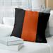 East Urban Home Oregon Corvallis Pillow Polyester/Polyfill/Leather/Suede in Orange/Black | 26 H x 26 W x 3 D in | Wayfair