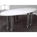 8' x 4' Oval Mobile Industrial Steel Leg Conference Table