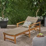 Union Rustic Amant 78.75" Long Reclining Acacia Single Chaise Wicker/Rattan in Brown | 37.75 H x 31.25 W x 78.75 D in | Outdoor Furniture | Wayfair