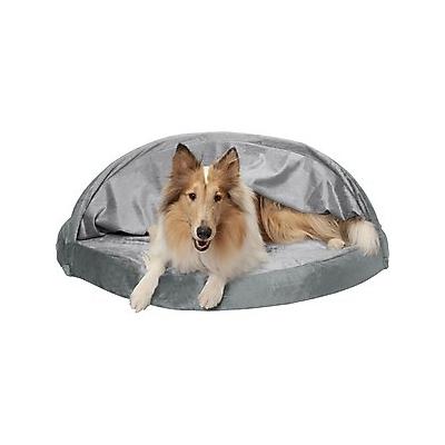 FurHaven Microvelvet Snuggery Orthopedic Cat & Dog Bed w/Removable Cover, Gray, 44-in