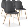 Lot de 4 chaises scandinaves Gao Tissu Gris