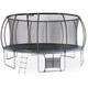 Trampoline rond ø 490cm gris avec filet de protection intérieur - Jupiter Inner xxl - échelle.