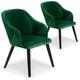 Cotecosy - Lot de 2 fauteuils Liberto Velours Vert - Vert