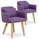 Cotecosy - Lot de 2 fauteuils scandinaves Gybson Tissu Violet - Violet