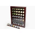 DECOMIL Military Challenge Coin Cabinet Rack Holder Display Case Wood in Brown/Red | 17.5 H x 14 W x 1.75 D in | Wayfair CoinCabinet56-CHRY-1