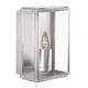 Searchlight 8204SS Box Satin Silver Outdoor Modern Rectangular Lantern Flush Wall Light with Bevelled Glass | IP44 Exterior Rating | Garden Walls - Fencing - Patio Lighting | Free Air Freshener Promo