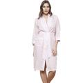 Cottonreal Victorian Style Ladies Dressing Gown Pale Pink Cotton Voile Check Kimono Wrap (JESS) (M UK 12/14)