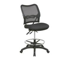Office Star Deluxe Air Grid Back Drafting Chair with Mesh Seat and Dual Function Control