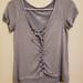 American Eagle Outfitters Tops | American Eagle Soft & Sexy Tie Front Top | Color: Blue/Gray | Size: Xs