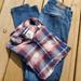 American Eagle Outfitters Tops | American Eagle Super Soft Boyfriend Cut Flannel | Color: Blue/Red | Size: Xs