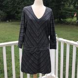 Athleta Dresses | Athleta Grey Silver Sparkle Lust Chevron Dress | Color: Silver | Size: M