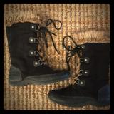 Nine West Shoes | Black Winter Boots | Color: Black/Brown | Size: 5