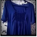 Anthropologie Tops | Anthropologie Deletta Navy Ruffle Baby Doll Tunic | Color: Blue | Size: M