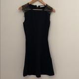 Zara Dresses | Black Zara Fit And Flare Black Dress Lace Detail | Color: Black | Size: M