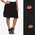 Torrid Skirts | Bogo Torrid Lips Challis 2-Tier Skater Skirt | Color: Black/Red | Size: 4x