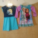 Disney Dresses | Bundle Of 2 Disney Girls Dress Elsa Size 4 & 6 | Color: Blue/Pink | Size: 4 & 6
