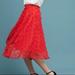 Anthropologie Skirts | Anthropologie Red Marlow Textured Midi Skirt | Color: Red | Size: Xs
