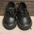 Vans Shoes | Black Leather Classic Vans | Color: Black | Size: 4bb