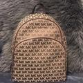 Michael Kors Bags | Auth Michael Kors Lg Abbey Backpack W/Mk Logo | Color: Brown/Tan | Size: Os