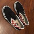 Vans Shoes | Black And Red Checkered Slip On Vans | Color: Black/Red | Size: 2b