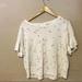 Anthropologie Tops | Anthropologie T.La Ruffled-Sleeve Tee | Color: Cream/Pink | Size: S