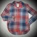 American Eagle Outfitters Tops | American Eagle Outfitters Boyfriend Fit Button Dow | Color: Red/White | Size: S